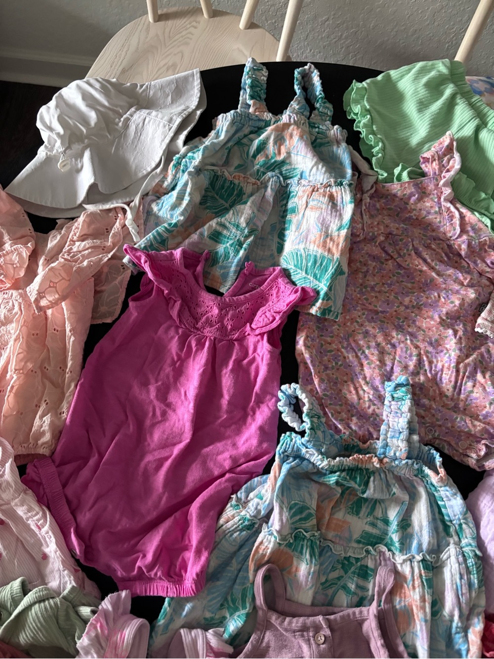 Cat & Jack Girls' Pink, Purple & Mint Assorted Cotton Rompers and Tops - Picture 2 of 5